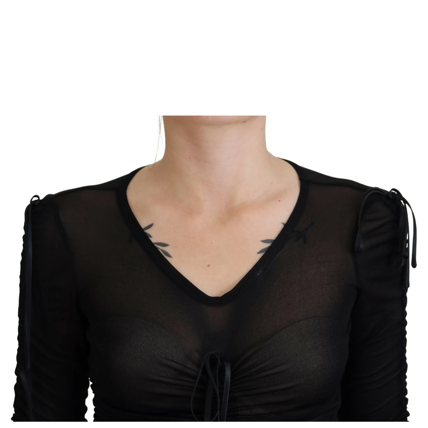 Black Viscose Bodycon Sheath Midi Dress