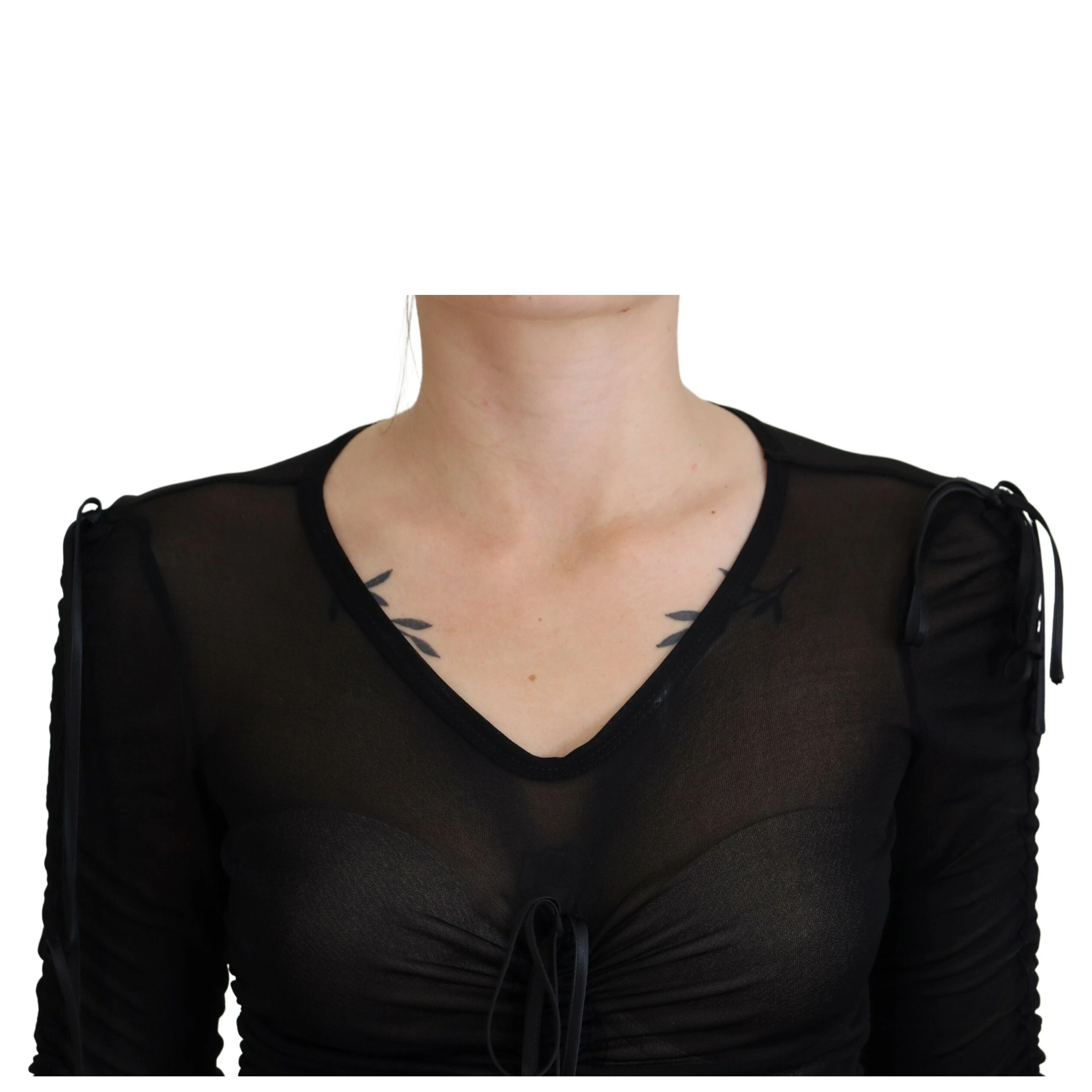Black Viscose Bodycon Sheath Midi Dress