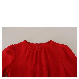 Red Silk Sheath A-line Knee Length Dress