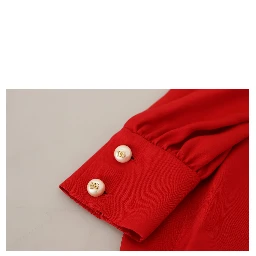 Red Silk Sheath A-line Knee Length Dress