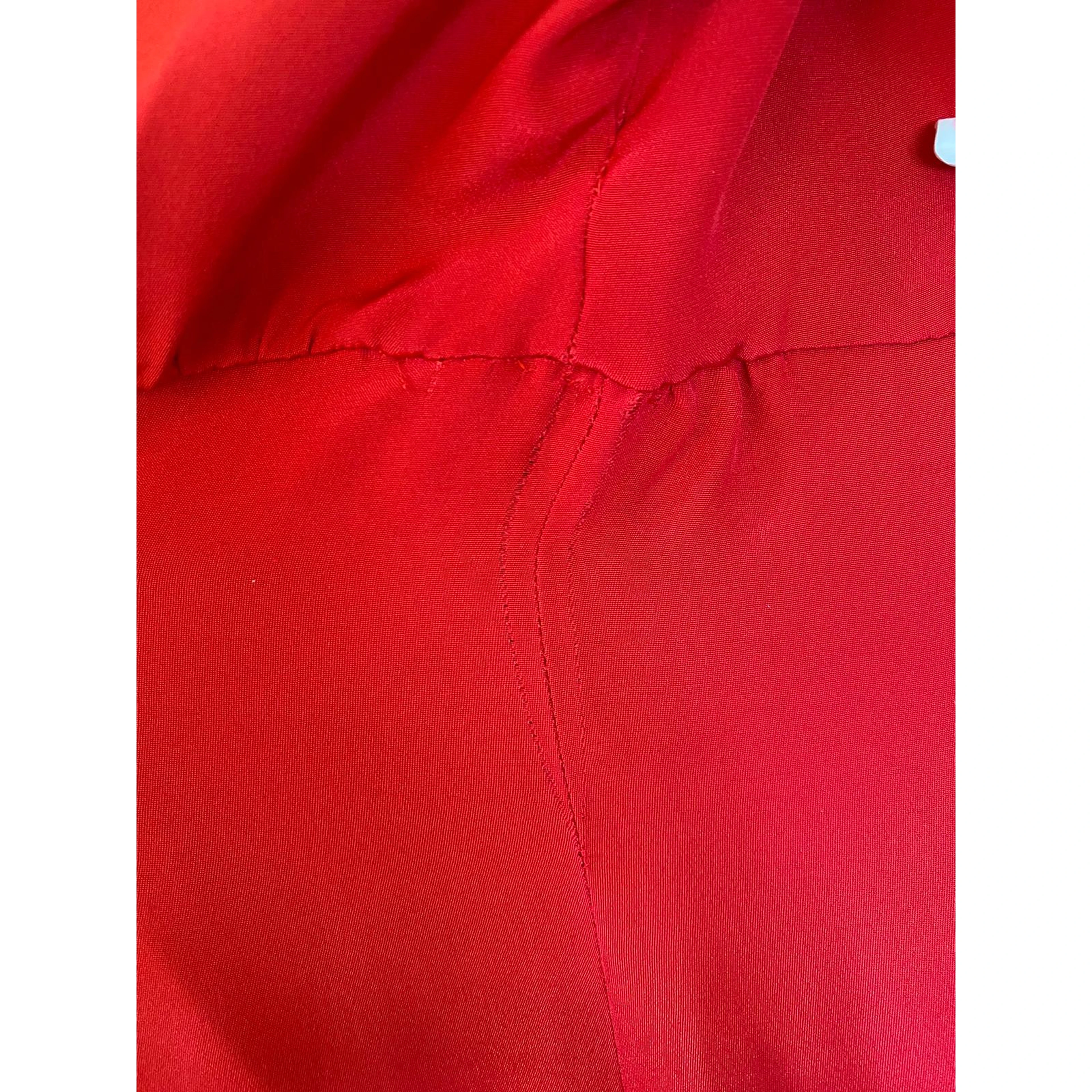 Red Silk Sheath A-line Knee Length Dress