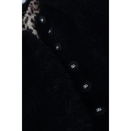 Black Cashmere Blend Faux Fur Coat Jacket