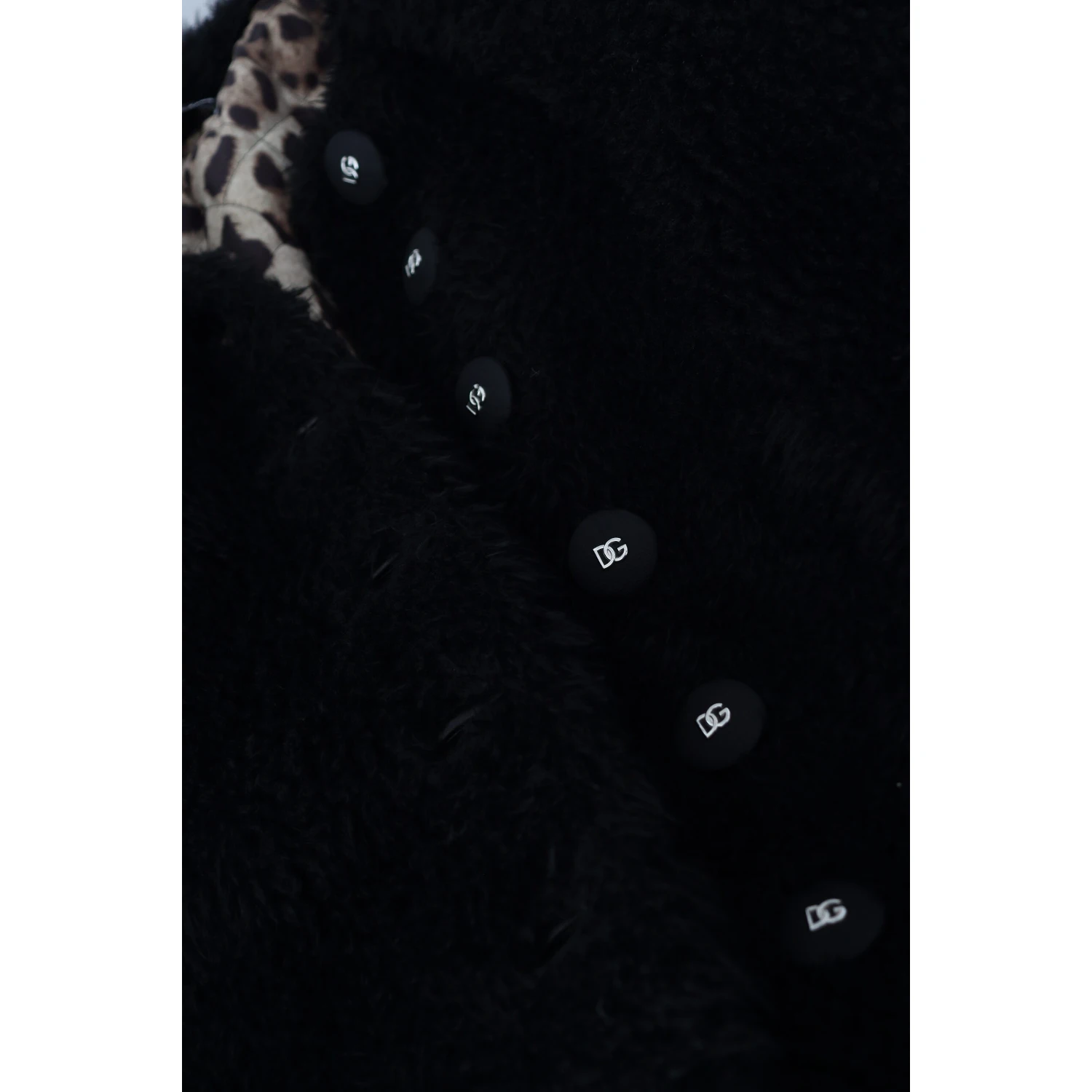 Black Cashmere Blend Faux Fur Coat Jacket