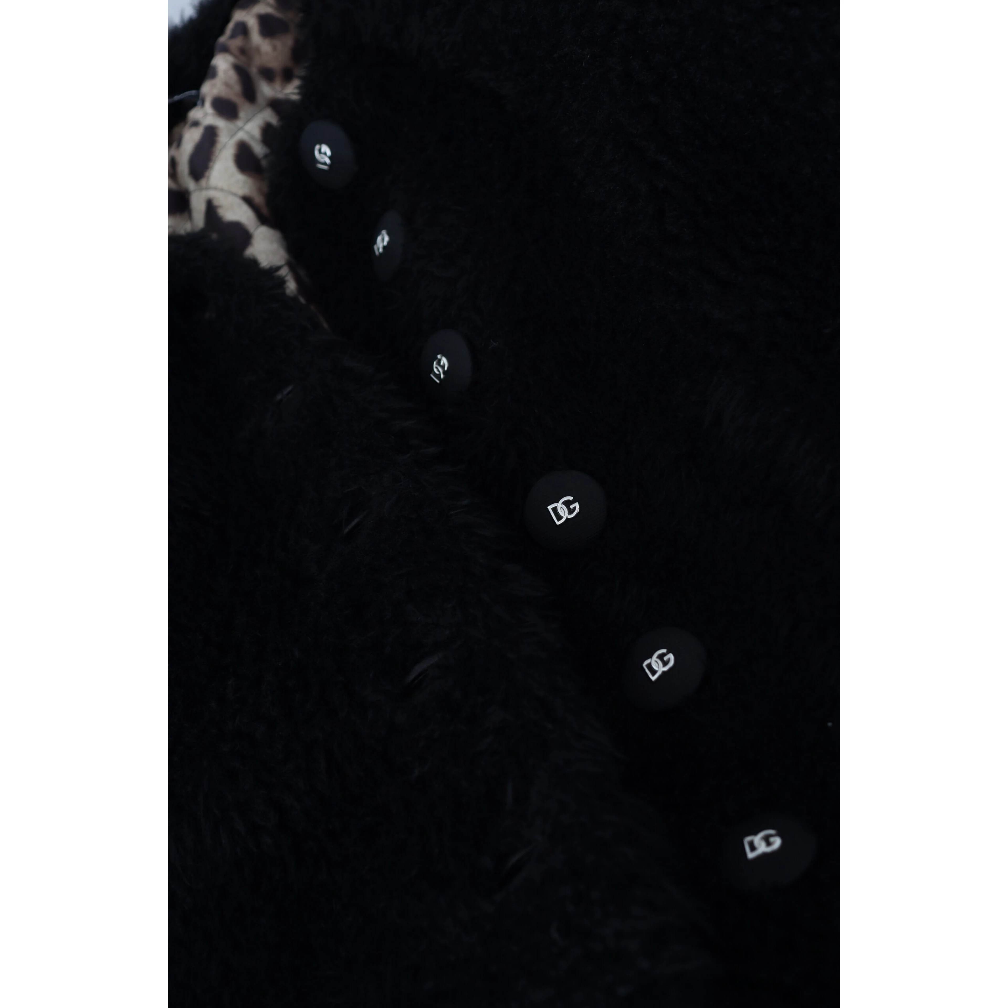Black Cashmere Blend Faux Fur Coat Jacket