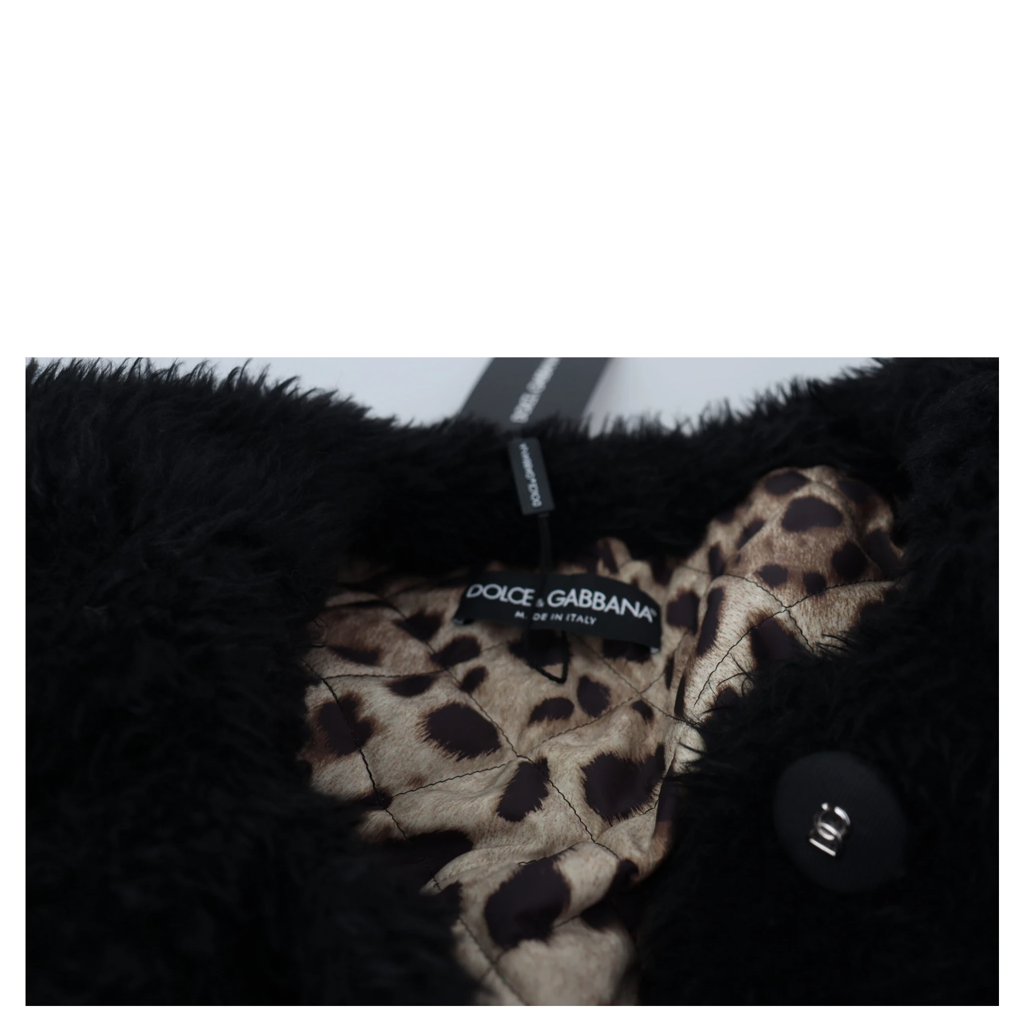 Black Cashmere Blend Faux Fur Coat Jacket