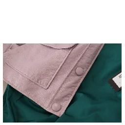 Purple Cotton Button Down Cropped Jacket