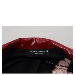Maroon Floral Full Zip Polyester Women Jacket