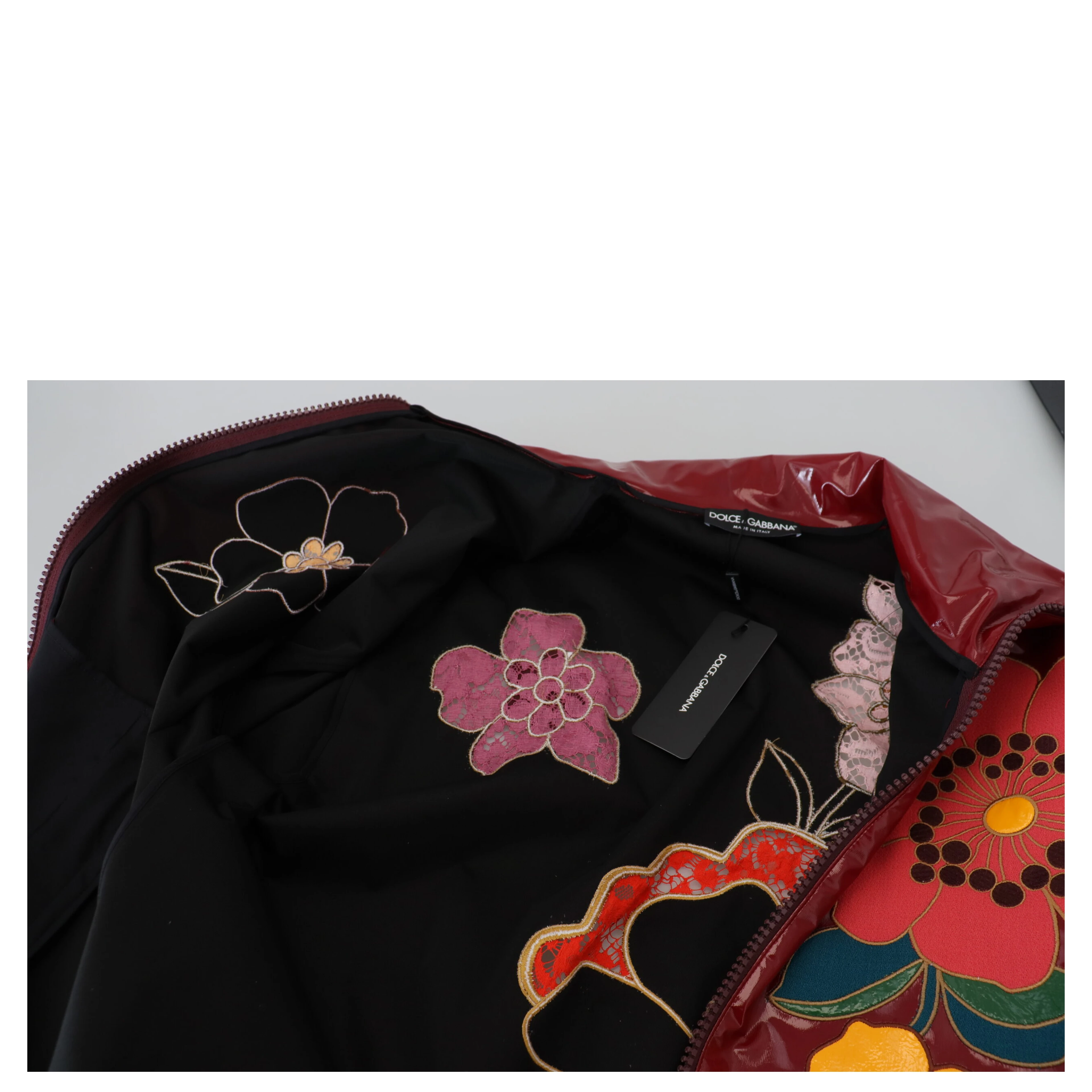 Maroon Floral Full Zip Polyester Women Jacket