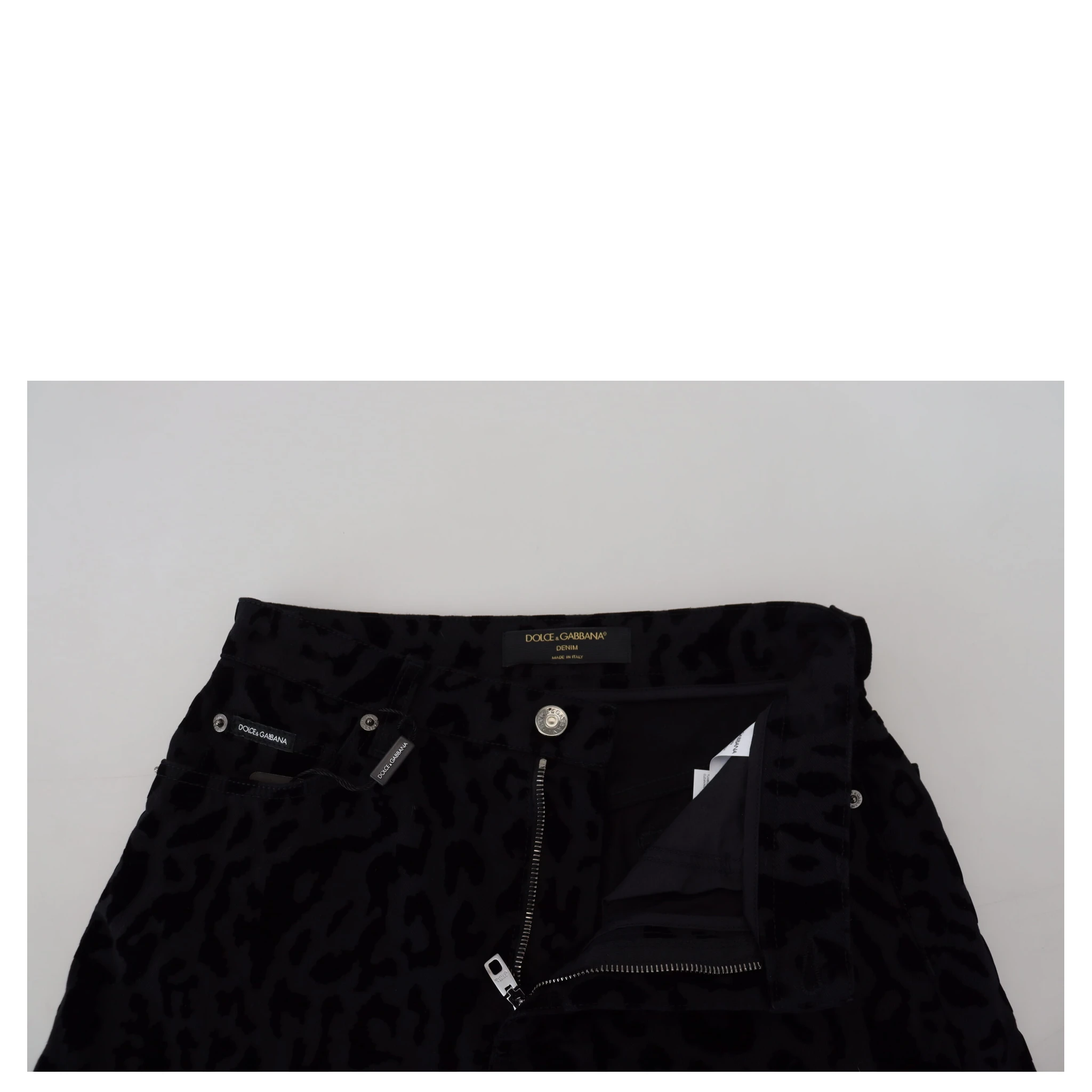 Black Denim Cotton Stretch Hot Pants Shorts