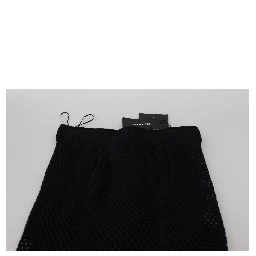 Black Knitted Cotton High Waist Mermaid Skirt