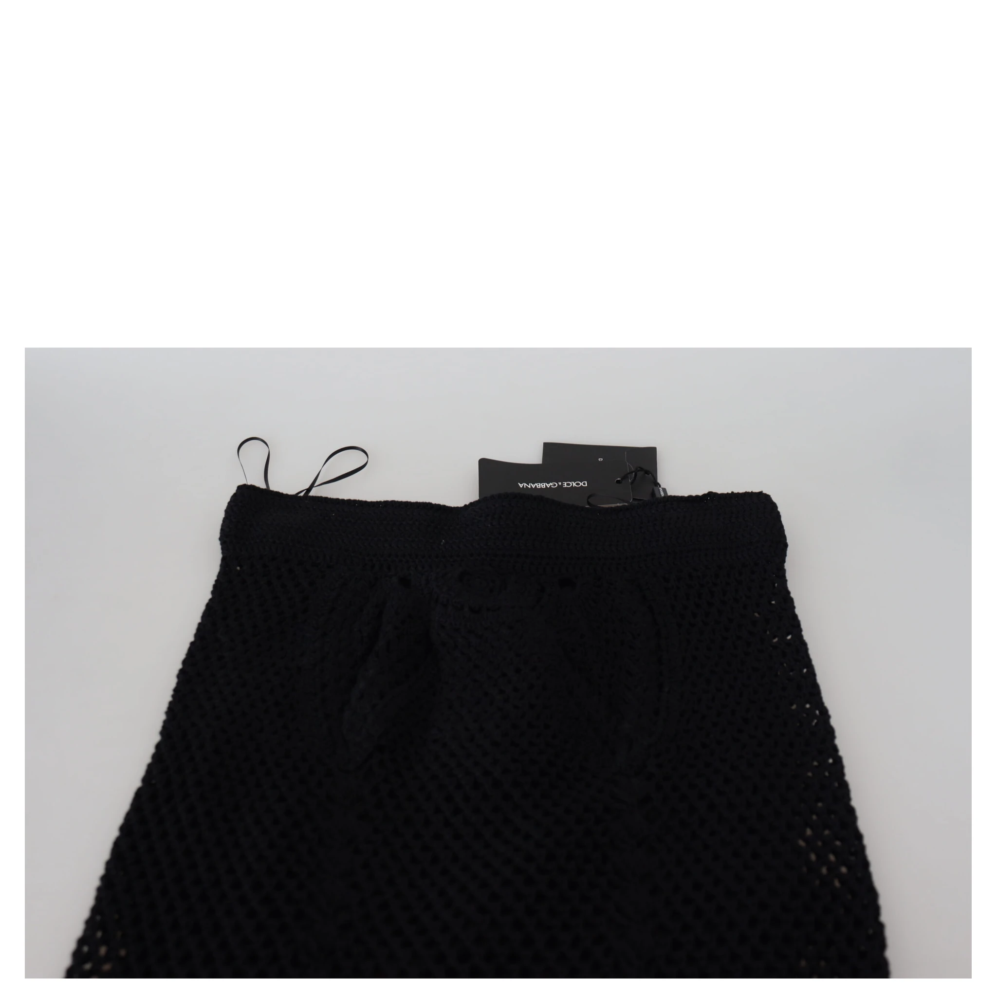 Black Knitted Cotton High Waist Mermaid Skirt
