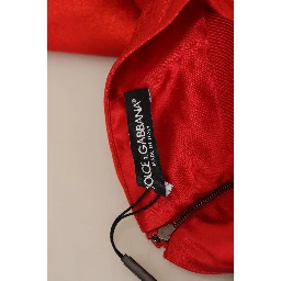 Metallic Red High Waist Polyester Mini Skirt