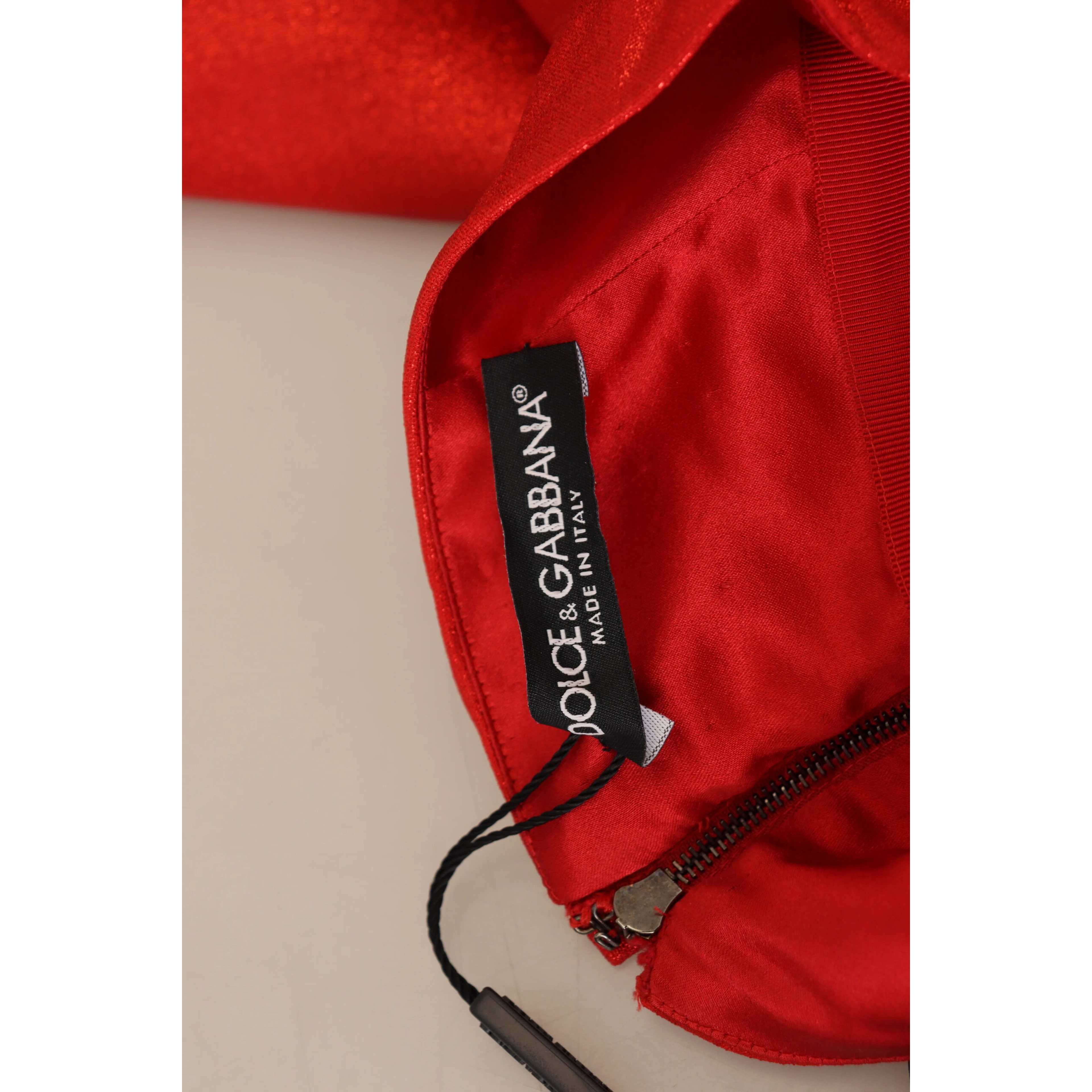 Metallic Red High Waist Polyester Mini Skirt
