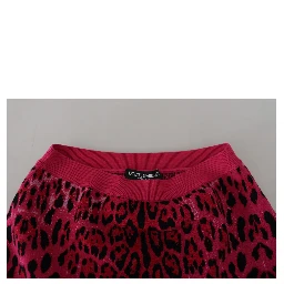 Pink Leopard High Waist A-line Mini Skirt