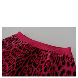 Pink Leopard High Waist A-line Mini Skirt