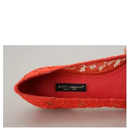 Red Taormina Lace Crystals Ballet Flats Shoes