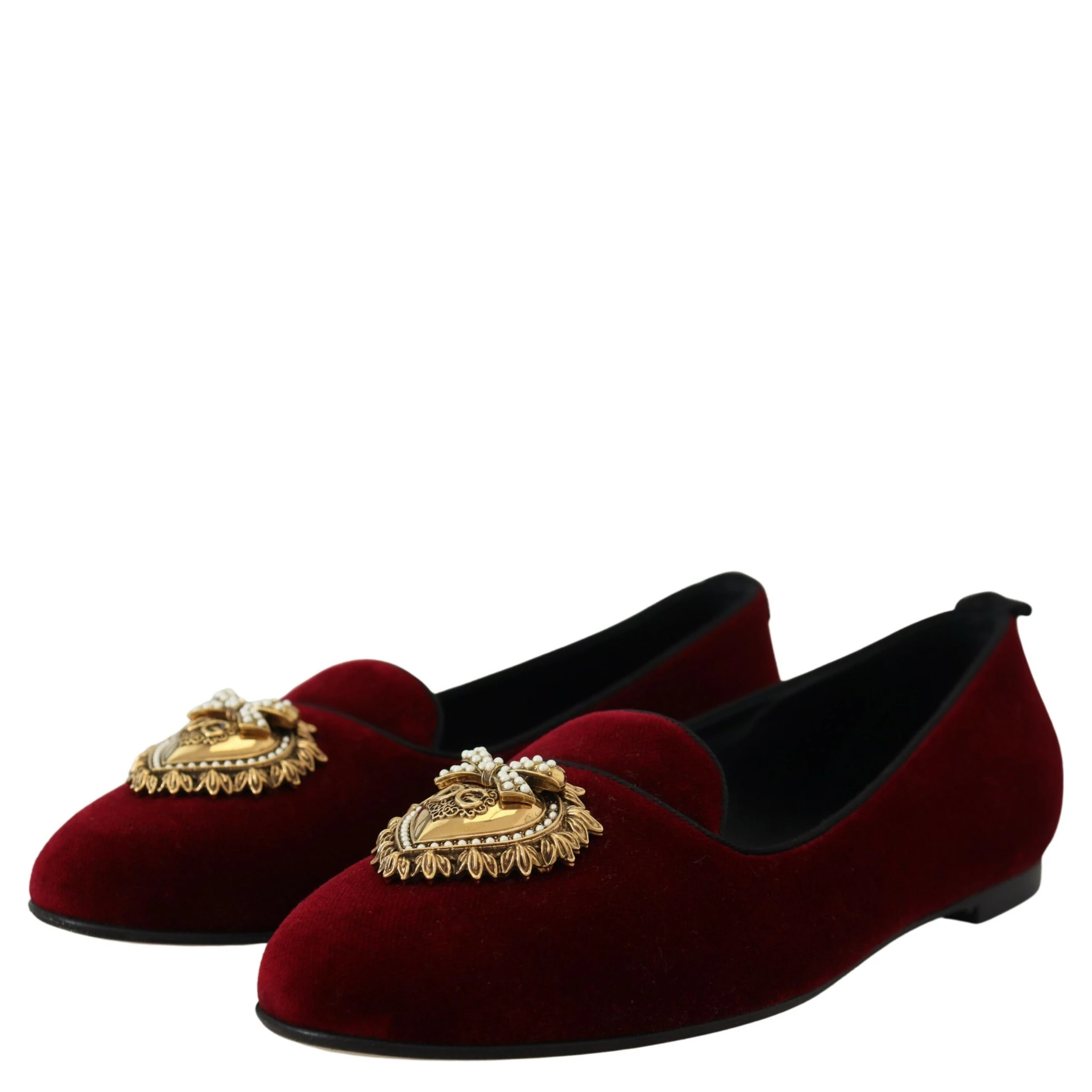 Bordeaux Velvet Slip-On Loafers Flats Shoes