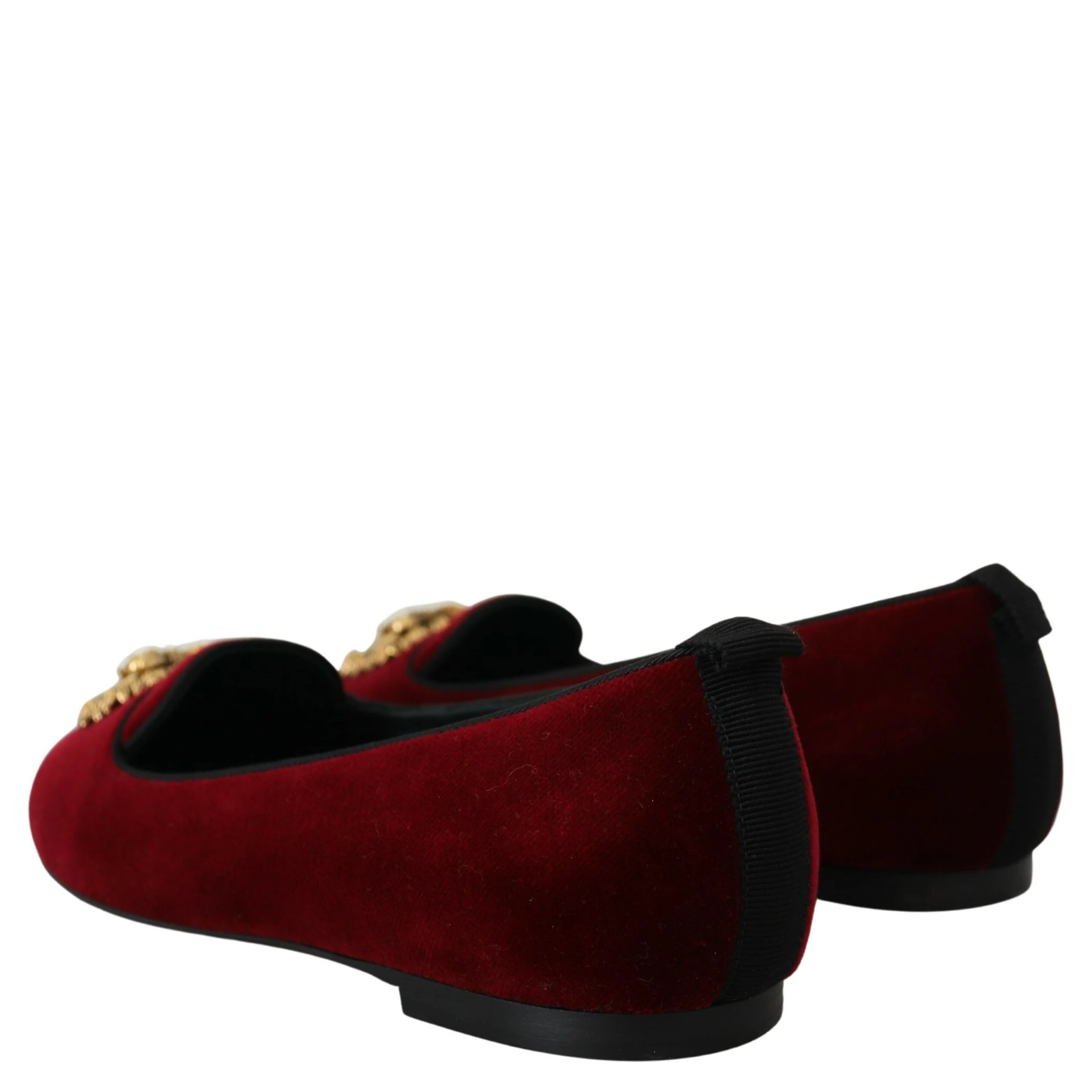Bordeaux Velvet Slip-On Loafers Flats Shoes