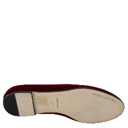 Bordeaux Velvet Slip-On Loafers Flats Shoes