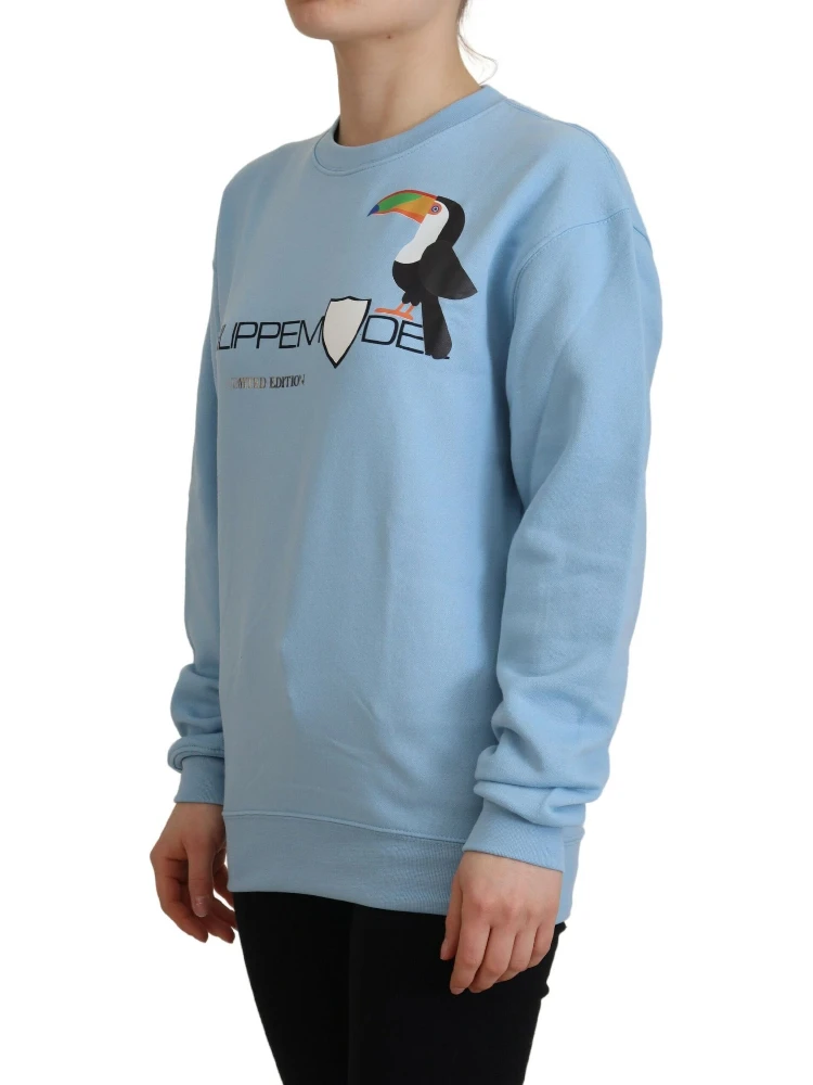 Light Blue Logo Printed Long Sleeves Sweater alternative