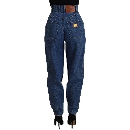 Blue High Waist Denim Cotton Stretch Jeans