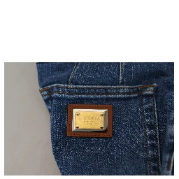 Blue High Waist Denim Cotton Stretch Jeans