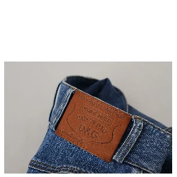 Blue High Waist Denim Cotton Stretch Jeans