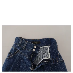 Blue High Waist Denim Cotton Stretch Jeans