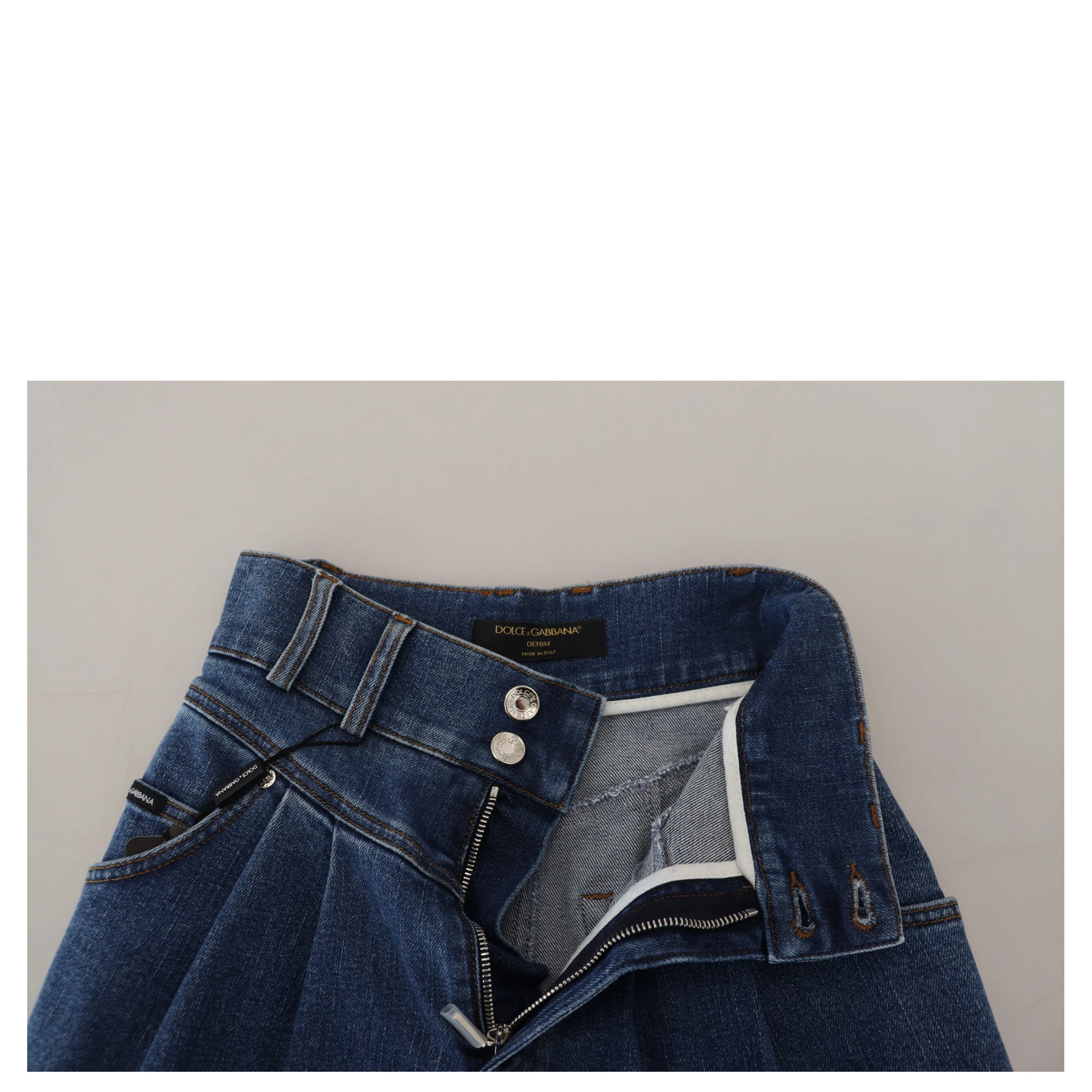Blue High Waist Denim Cotton Stretch Jeans