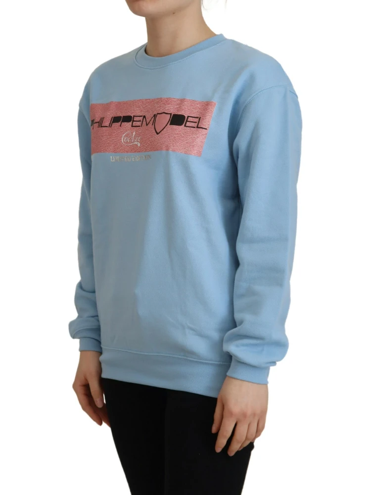 Light Blue Logo Printed Long Sleeves Sweater alternative