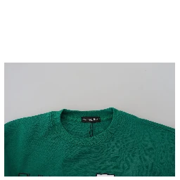 Green Printed Long Sleeves Pullover Sweater