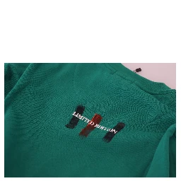 Green Printed Long Sleeves Pullover Sweater