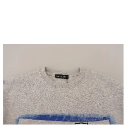 Gray Printed Long Sleeves Pullover Sweater