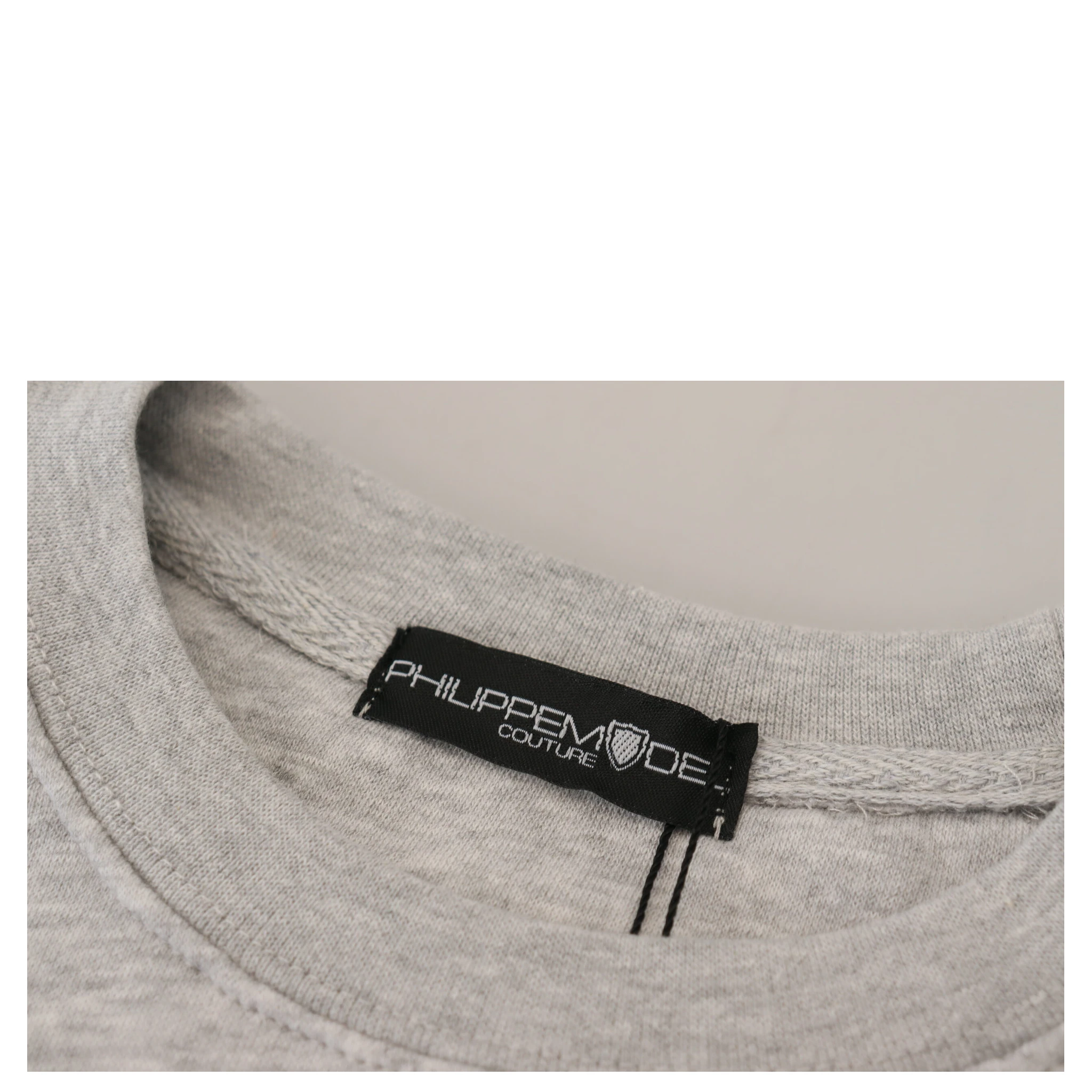 Gray Printed Long Sleeves Pullover Sweater