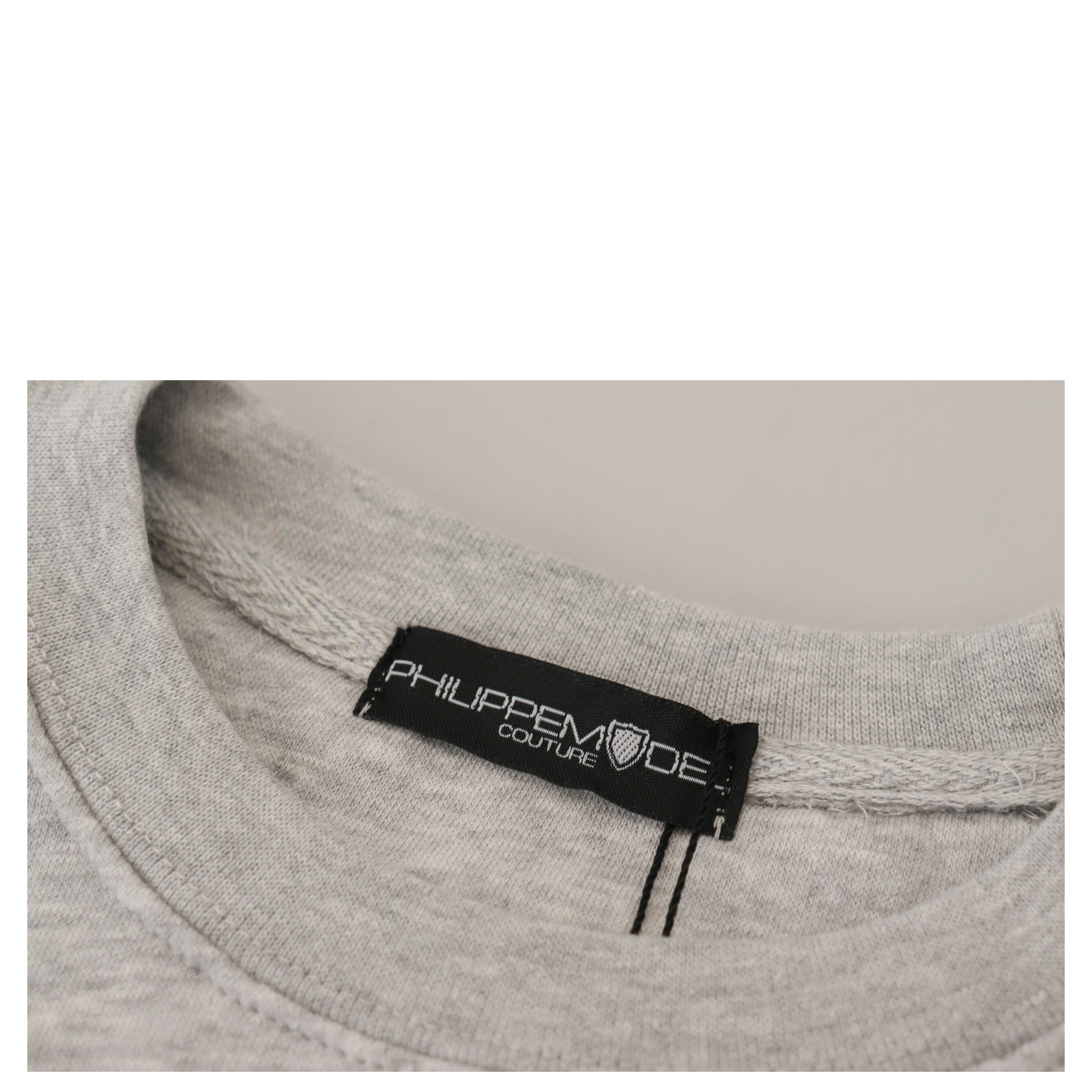 Gray Printed Long Sleeves Pullover Sweater