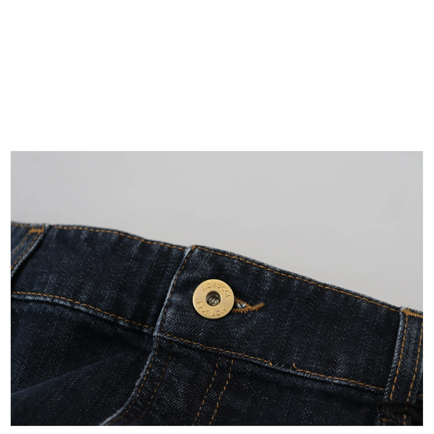 Dark Blue Washed Mid Waist Pencil Cut Denim Skirt