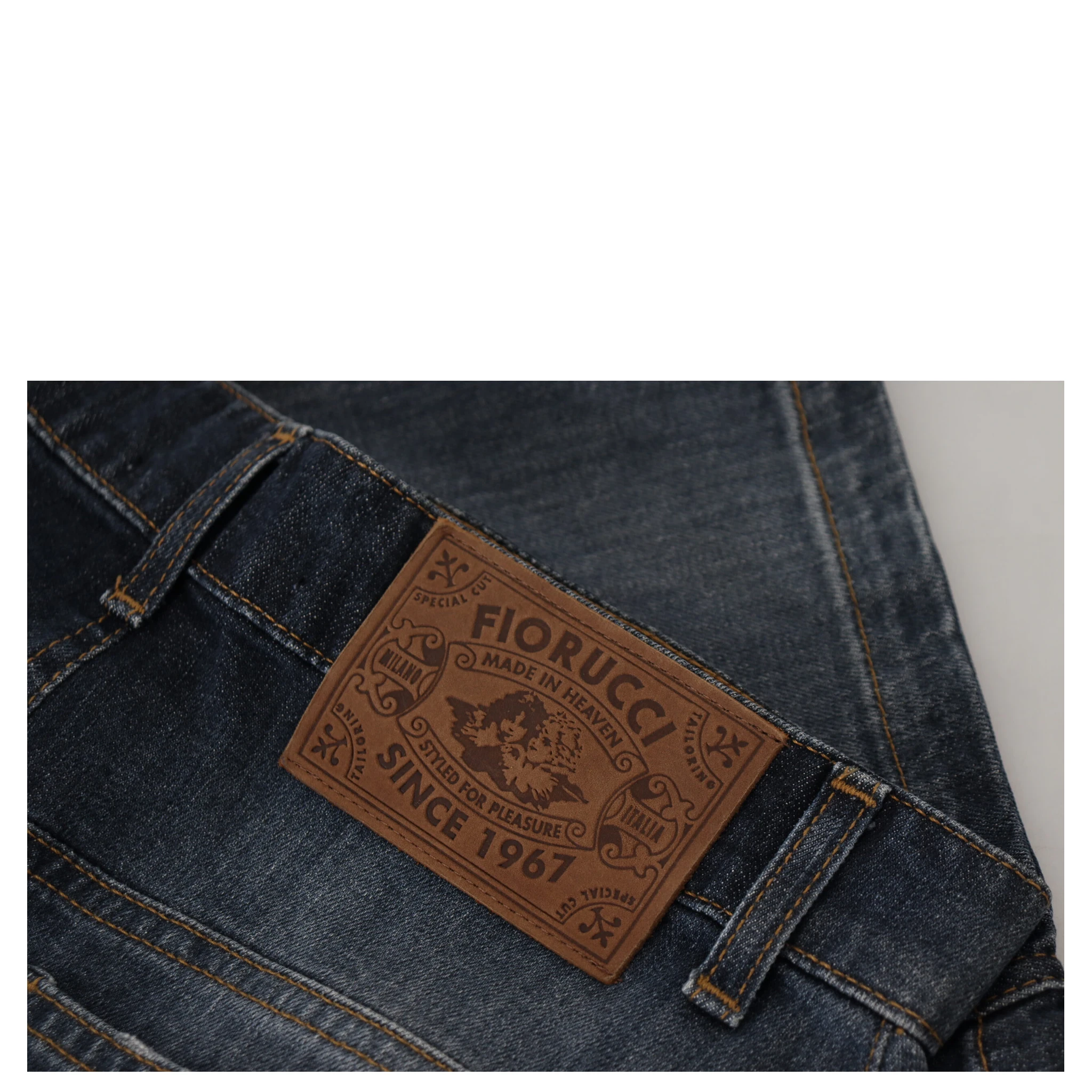 Dark Blue Washed Mid Waist Pencil Cut Denim Skirt