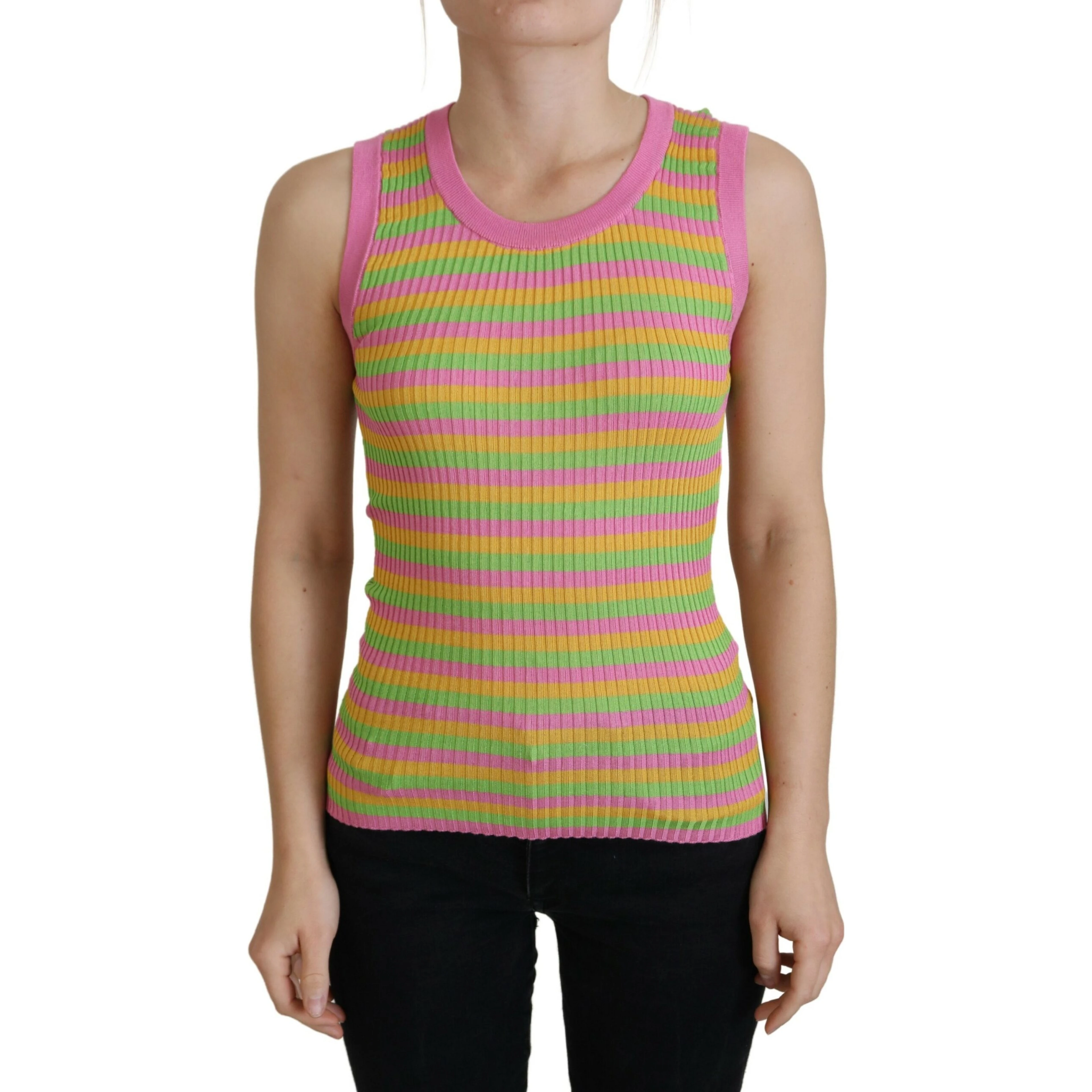 Multicolor Silk Vest Pullover Tank Top