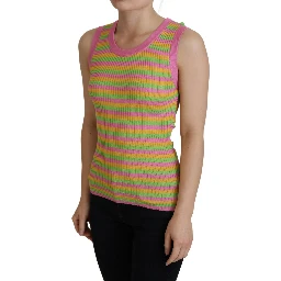 Multicolor Silk Vest Pullover Tank Top