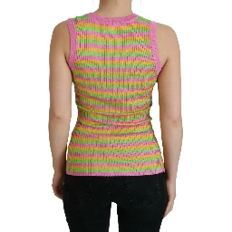 Multicolor Silk Vest Pullover Tank Top