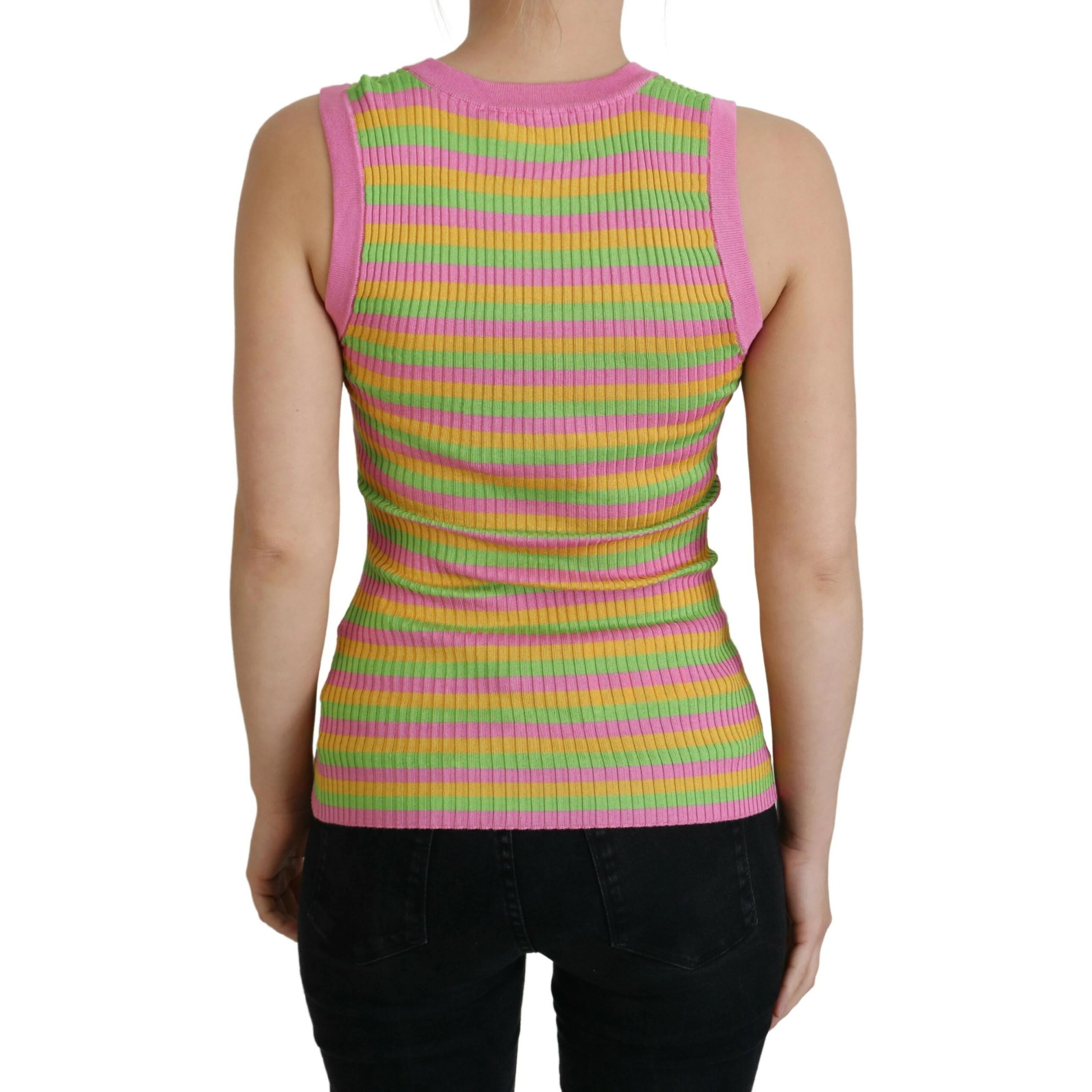 Multicolor Silk Vest Pullover Tank Top
