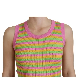 Multicolor Silk Vest Pullover Tank Top