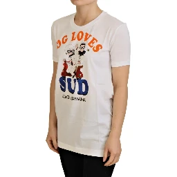 White Cotton DG Loves SUD  T-shirt