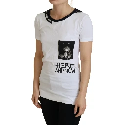 White Cotton T-shirt Crewneck T-shirt