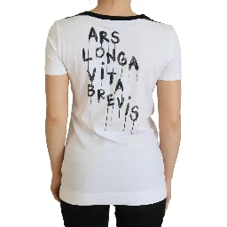 White Cotton T-shirt Crewneck T-shirt