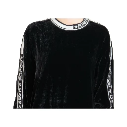 Black Velvet Crewneck Pullover Sweater