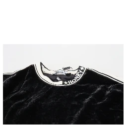 Black Velvet Crewneck Pullover Sweater