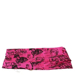 Pink Newspaper Print Bra Cropped Blouse