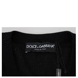 Black Floral Lace Button Cardigan Sweater