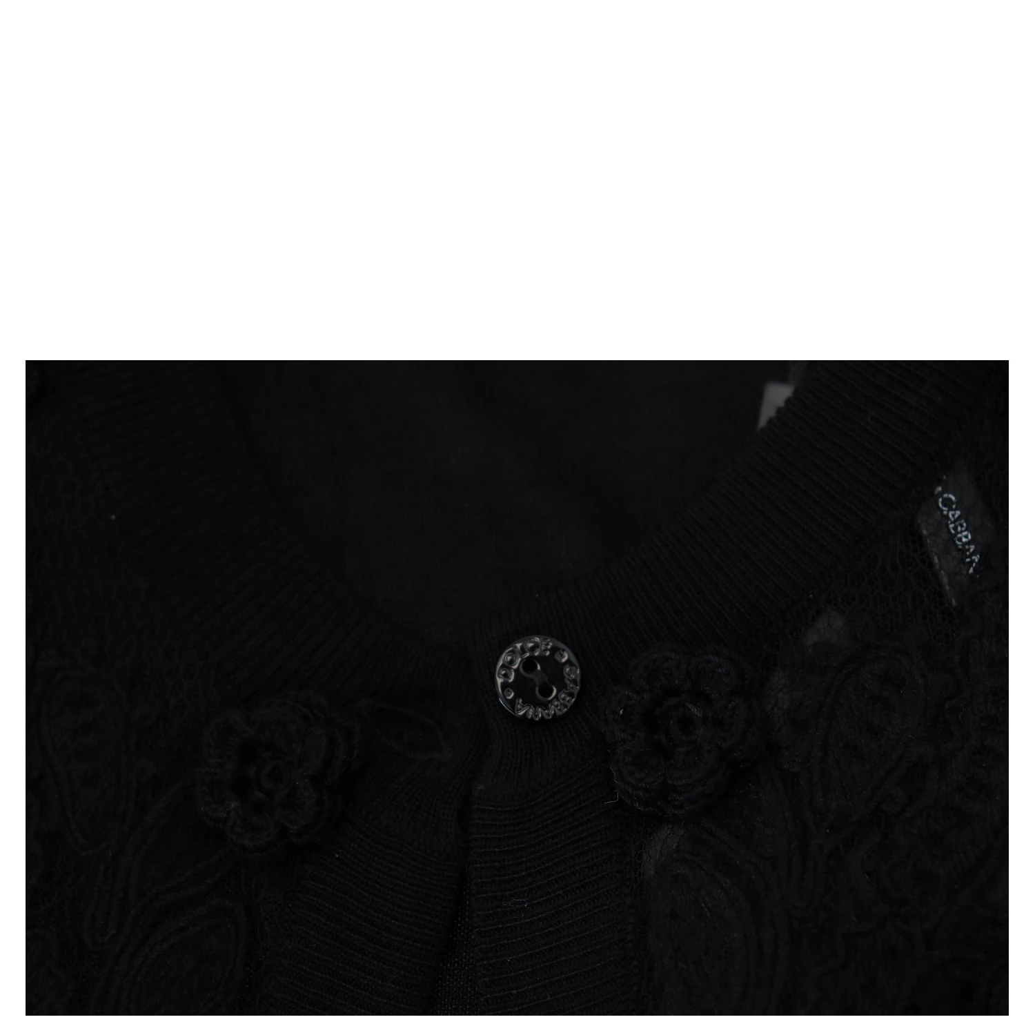 Black Floral Lace Button Cardigan Sweater